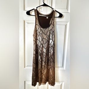 Brown sequence dress. Has a 1920s flair. Size S